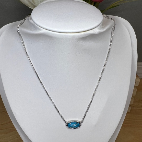 Kendra Scott Elisa Silver Turquoise Necklace - Picture 2 of 6